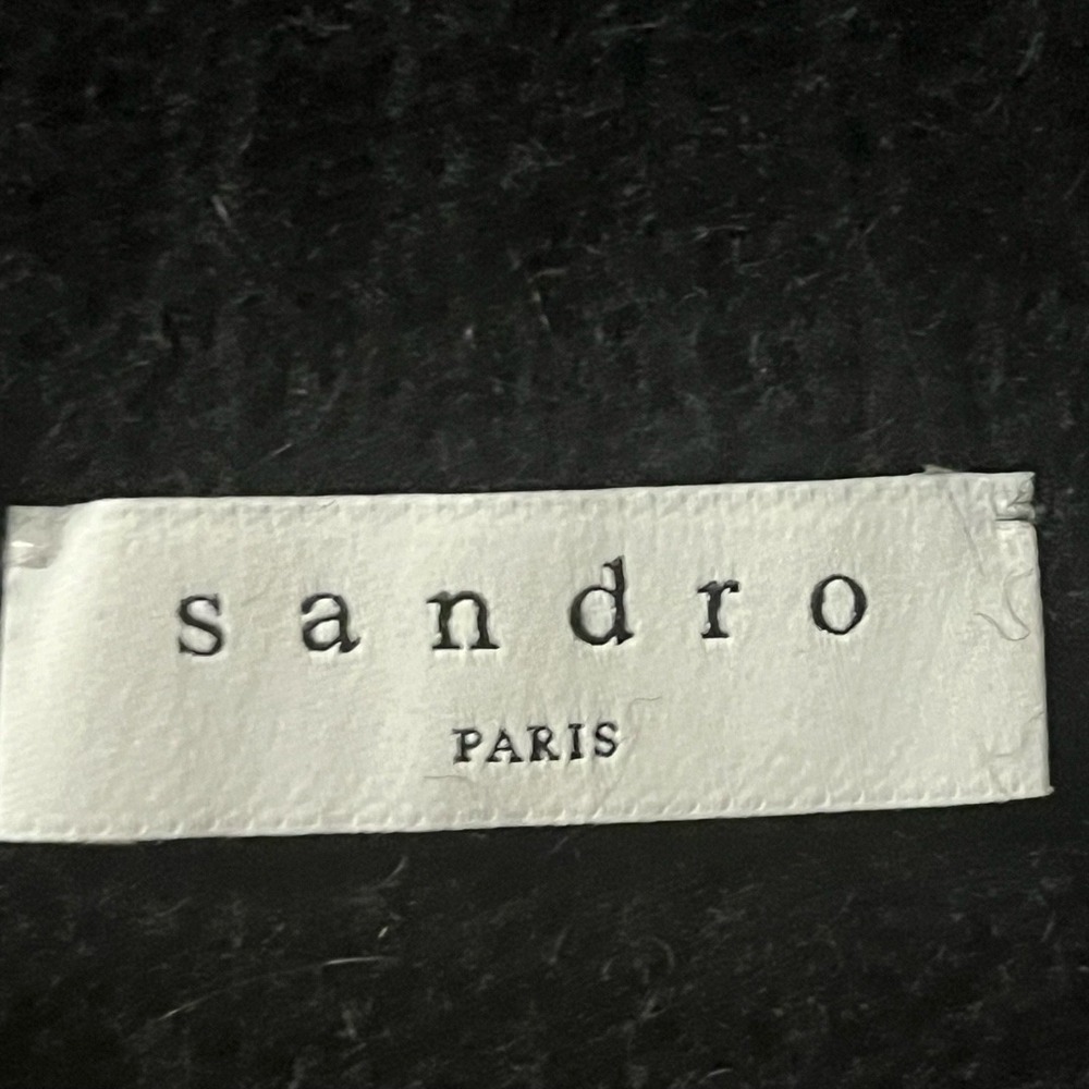 Sandro Paris Black Sweater Embellished Gold Silver Rhinestones Size 0 or‎ XS - Picture 2 of 11